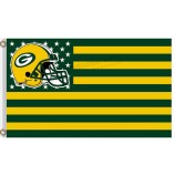 изготовленный под заказ высокий-End nfl green bay упаковщики 3'x5 'полиэфирные флажки с полосками