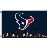 Großhandelsgewohnheit nfl Houstan Textans 3'x7 Polyester kennzeichnet Stadt-Skyline