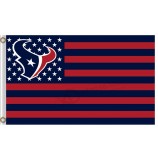 En gros personnalisé nfl houstan textans 3 'x 7' drapeaux en polyester étoiles rayures