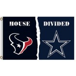 оптовые таможенные nfl houstan textans 3'x7 'полиэфирные флажки, разделенные на ковбои