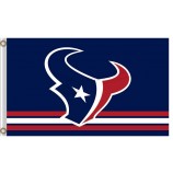 Al por mayor personalizado nfl houstan textans 3'x7 'logo de banderas de poliéster sobre las rayas