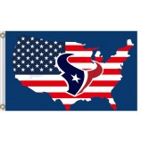 Wholesale custom NFL Houstan Textans 3'x7' polyester flags US map