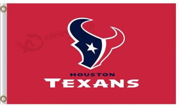 批发定制nfl houstan textans 3'x7'涤纶旗红色