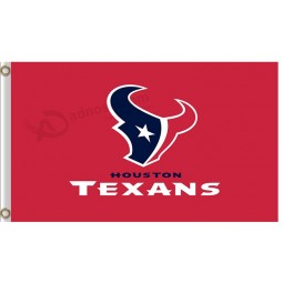 Gros personnalisé nfl houstan textans 3'x7 'drapeaux en polyester rouge