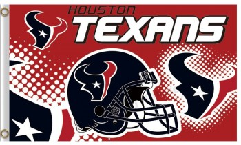 Wholesale custom NFL Houstan Textans 3'x7' polyester flags helmet with logos