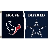 Großhandelskundenspezifische nfl houstan Textans 3'x7 Polyesterflaggen teilten mit Dallas-Cowboys