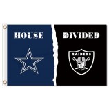 Großhandel NFL Dallas Cowboys 3'x5 'Polyester Fahnen mit Raiders geteilt