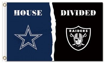 Großhandel NFL Dallas Cowboys 3'x5 'Polyester Fahnen mit Raiders geteilt