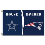 Atacado nfl dallas cowboys 3'x5 'bandeiras de poliéster divididas com patriotas