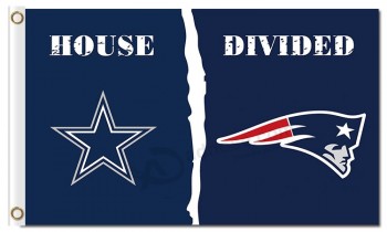 Atacado nfl dallas cowboys 3'x5 'bandeiras de poliéster divididas com patriotas