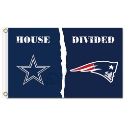 Vente en gros nfl dallas cowboys 3'x5 'drapeaux en polyester divisés avec des patriotes