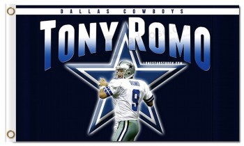 Großhandel NFL Dallas Cowboys 3'x5 'Polyester Fahnen Tony Romo