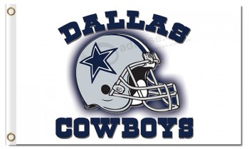 NFL Dallas Cowboys 3'x5' polyester flags helmet white flag for custom sale