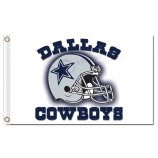 Nfl dallas cowboys 3'x5 'polyester drapeaux casque blanc drapeau pour les ventes personnalisées