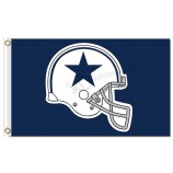 Nfl dallas cowboys 3'x5 'polyester drapeaux casque blanc pour la coutume