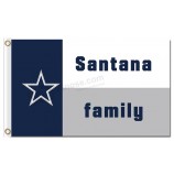 Nfl dallas cowboys 3'x5 'poliéster bandeiras santana família para venda personalizada