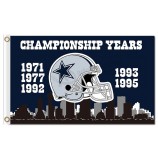 Nfl dallas cowboys 3'x5 'полиэфирные флаги чемпионата лет для пользовательской продажи