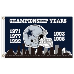 Nfl dallas cowboys 3'x5 'anos de campeonato de bandeiras de poliéster para venda personalizada