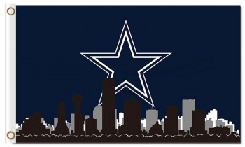 Nfl Dallas Cowboys 3'x5 'Polyester kennzeichnet Stadtskyline für kundenspezifischen Verkauf