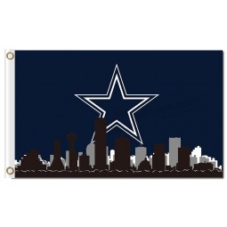 Nfl dallas cowboys 3'x5 'bandeiras de poliéster skyline da cidade para a venda personalizada