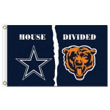 Nfl dallas cowboys 3'x5 'bandeiras poliéster vs chicago ursos para venda sob encomenda