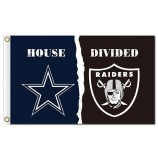 Nfl dallas cowboys 3'x5 'полиэфирные флажки, разделенные на рейдеров для индивидуальной продажи