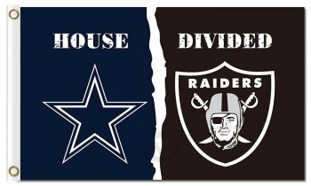 Nfl dallas cowboys 3'x5 'bandeiras de poliéster divididas com raiders para venda personalizada