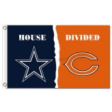 Nfl dallas cowboys 3'x5 'полиэфирные флаги vs chicago медведи для индивидуальной продажи