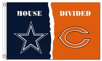 Nfl dallas cowboys 3'x5 'полиэфирные флаги vs chicago медведи для индивидуальной продажи