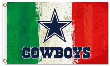Nfl dallas cowboys 3'x5 'banderas de poliéster de tres colores para la venta personalizada