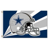 Nfl dallas cowboys 3'x5 'poliéster bandeiras capacete raios radioativos para venda personalizada