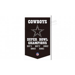 Nfl dallas cowboys 3'x5 'poliéster bandeiras pentágono para venda personalizada