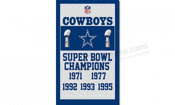 NFL Dallas Cowboys 3'x5' polyester flags champions for custom sale