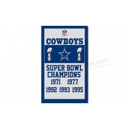 Nfl dallas cowboys 3'x5 'bandeiras de poliéster campeões para venda sob encomenda