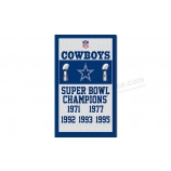 Nfl dallas cowboys 3'x5 'campeones de banderas de poliéster para la venta personalizada