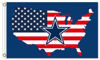 Nfl dallas cowboys 3'x5 'полиэстер флага нас карта для пользовательской продажи