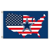 Nfl dallas cowboys 3'x5 'poliéster nos marca el mapa para la venta personalizada