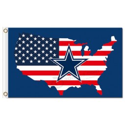 Nfl dallas cowboys 3'x5 'polyester drapeaux nous carte pour la vente personnalisée