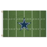 Nflダラスカウボーイ3'x5 'ポリエステルは、カスタムセールのための緑色の背景にフラグを立てます