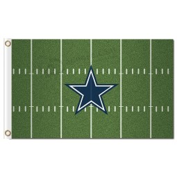Nflダラスカウボーイ3'x5 'ポリエステルは、カスタムセールのための緑色の背景にフラグを立てます