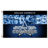 Nfl dallas cowboys 3'x5 'poliéster bandeiras membros da equipe para a venda personalizada