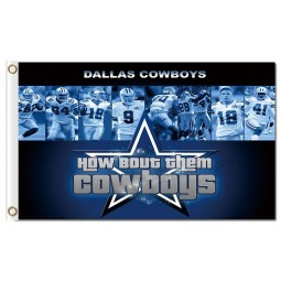 Nfl dallas cowboys 3'x5 'poliéster bandeiras membros da equipe para a venda personalizada