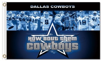 Nfl dallas cowboys 3'x5 'poliester banderas miembros del equipo para la venta personalizada