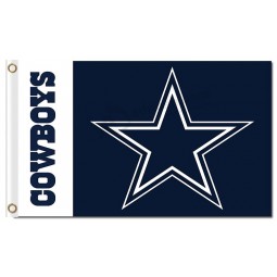 NFL Dallas Cowboys 3'x5' polyester flags letters at left for custom sale
