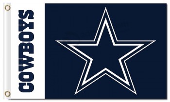 Nfl dallas cowboys 3'x5 'letras de bandeiras de poliéster à esquerda para venda personalizada