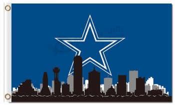 Nfl dallas cowboys 3'x5 'bandeiras de poliéster skyline da cidade para a venda personalizada