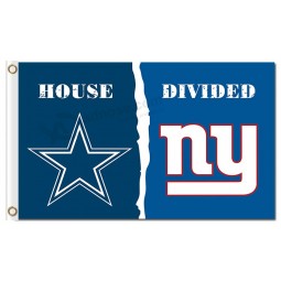 NFL Dallas Cowboys 3'x5' polyester flags divided with New York Giants for custom sale