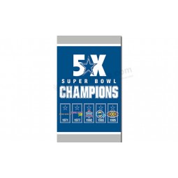 Nfl dallas cowboys 3'x5 'poliéster bandeiras super bowl campeões para venda sob encomenda