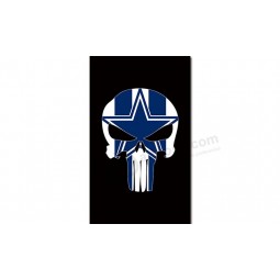 NFL Dallas Cowboys 3'x5' polyester flags skull for custom sale