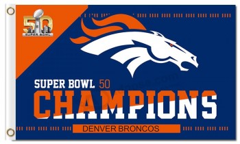 Nfl denver broncos 3'x5 'ポリエステルはカスタムセールのための50のチャンピオンを旗印にします